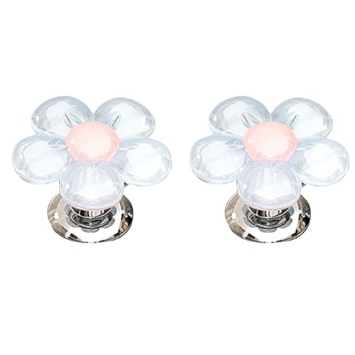 Yonodrixer 2Pcs Flower Toilet Push Button See Through Resin Water Press Flush Button Tool Adds Romance to Restrooms