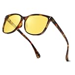 Myiaur Night Driving Glasses for Women, Anti Glare Night Vision Glasses Polarized Yellow Nighttime Glasses UV400 Protection