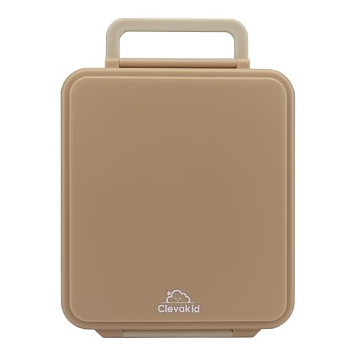 Image of Bento Mega Lunch Box, carrying handle - 4 No-Mix Compartments | Microwave & Dishwasher Safe | for Adult, Preschool, School 1600ML, OZ (Brown Latte)