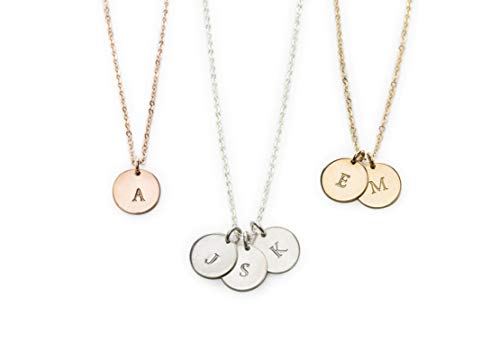 Endless Story 9mm 14K Gold Filled Personalized Dainty Disk Necklace,Custom Initial Necklace,Mothers Necklace, Jewelry Gift for Her