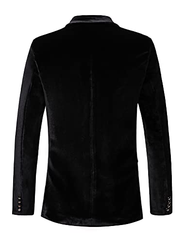 RONGKAI Mens Velvet Blazer Slim Fit Fashion Suit Jacket for Wedding Prom Dinner Party2