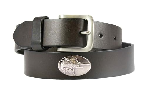 ZEP-PRO NCAA Marlin Mens Brown Leather Concho Belt, 32
