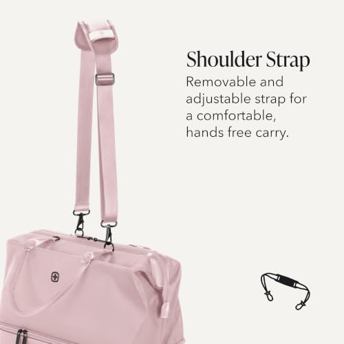 Image of SwissGear 7366 Signature Hardside Expandable Luggage with Spinner Wheels and TSA Lock, Weekender Tote, Pink, 2-Piece Set (Weekender /27)