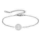 Amaxer Armband des Heiligen Benedikt von Nursia für Damen Heiliger Benedikt Exorzismus Römisch-katholisches Kreuz Religiöser Schutzschmuck Armband mit verstellbarer Kette (Argento)