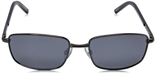 Foster Grant Men's Eternal Square Polarized Sunglasses, Black/Black, 140 mm2