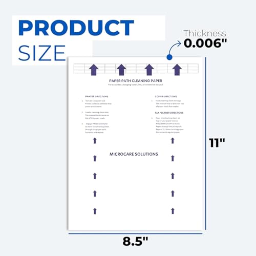 Image of Original Printer Cleaning Sheets - Reliable Solution for Cleaning Rollers & Fixing Paper Feed Issues - Compatible with Inkjet & Laser Printers (8.5 x 11 inch - 10 Pack)