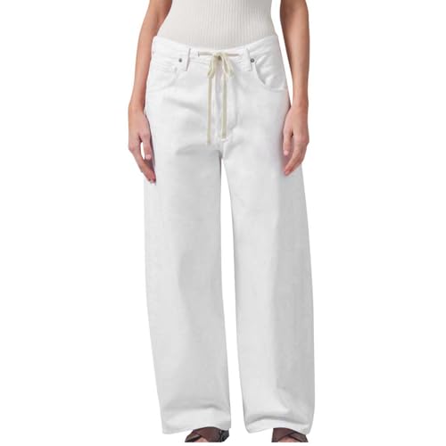 Women Straight Leg Jeans,High Waisted Bow Baggy Jeans Wide Leg Loose Y2K Teen Girl Boyfried Denim Pants with Pockets