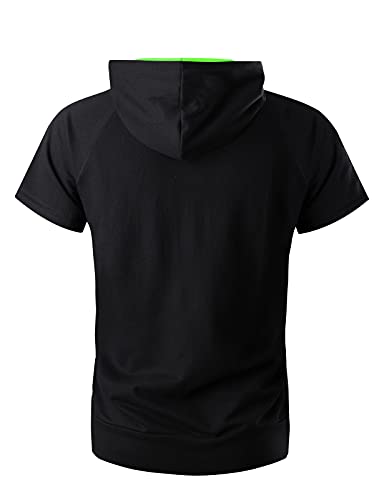 Ohoo Men's Short Sleeve Hoodie Pullover Slim Fit Lightweight Summer Hooded Sweatshirt3