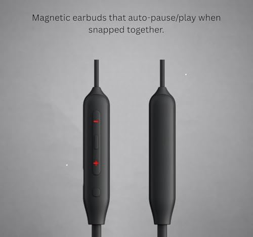 Image of Original Neckband Compatible with Oneplus Bullets Wireless Z3, Noise Cancellation, 12.4mm Dynamic Drivers, IP55 Water Resistant, 28H Battery & Fast Charging Neckband Black