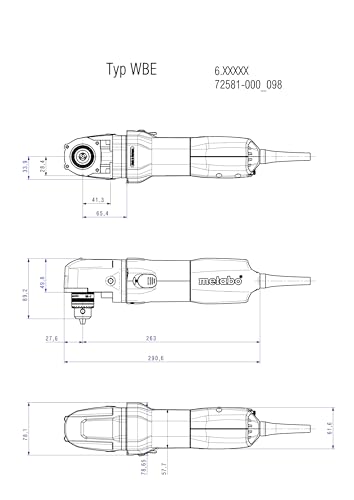 Perceuse d'angle électronique WBE 700 Metabo Visseuse Bois Professionnelle - vue 4