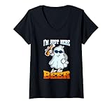 Photo Gallery donna im just here for the beer costume da fantasma di halloween maglietta con collo a v Photo Gallery donna im just here for the beer costume da fantasma di halloween maglietta con collo a v