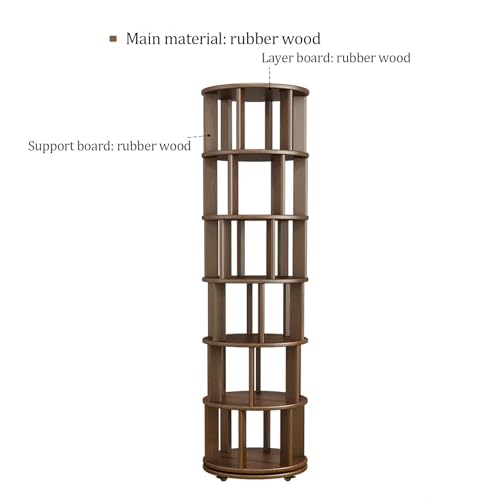 Estantería de madera giratoria 360° modular regulable de 2 a 5 niveles para salones 4