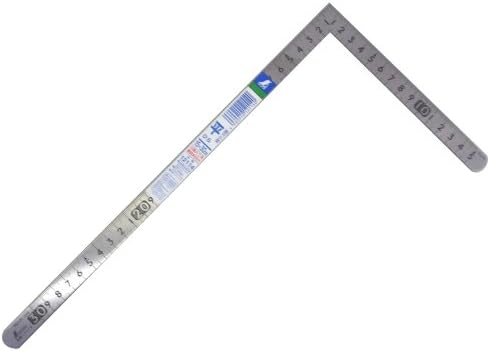 Shinwa Sokutei 12114 Curved Scale, Small, Flat, Stainless Steel, 11.8 x 5.9 inches (30 x 15 cm), Back Angle