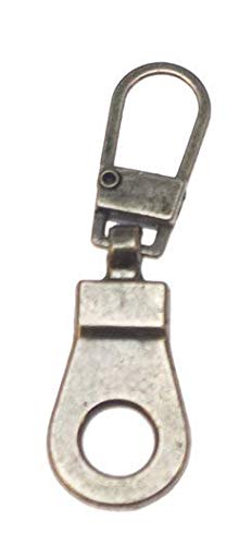 Telliswelt 1 zipper, 4 cm, antique silver metal replacement zip closure, easy to replace