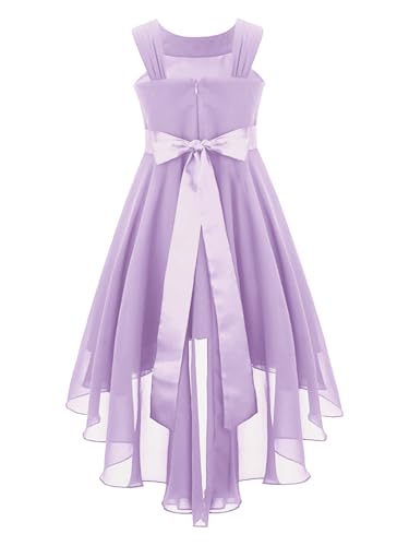 Sywiyi Kids Girls Halter Neck Chiffon High Low Hem Dress Wedding Bridesmaid Gown Party Gown2