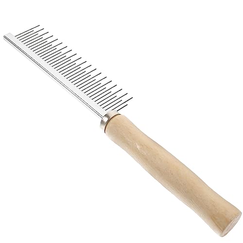 Ipetboom Daily Use Cat Grooming Comb Wear-resistant Dog Comb Compact Pet Supply Wooden Handle Teeth for Removing Knots Loose Hair Dogs Cats