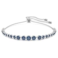 Swarovski Pulsera Imber Emily, Tallas redondas combinadas, Azul, Baño de rodio