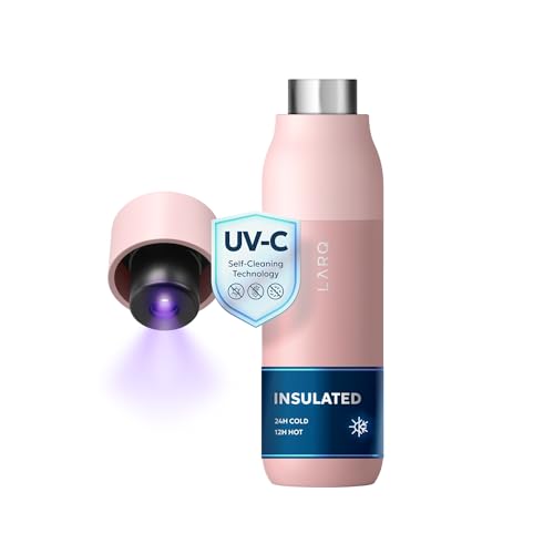 Image of LARQ Bottle Purevis 17 Oz - Self-Cleaning And Insulated Stainless Steel Water Bottle With UV Water Purifier And Award-Winning Design|Reusable & Travel Friendly, 1-Year Warranty, Himalayan Pink,502ml