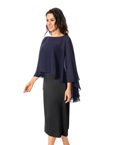 Image of Baoqiya Chiffon Capes Sheer Capelets Long Cape Poncho For Women Plus Size