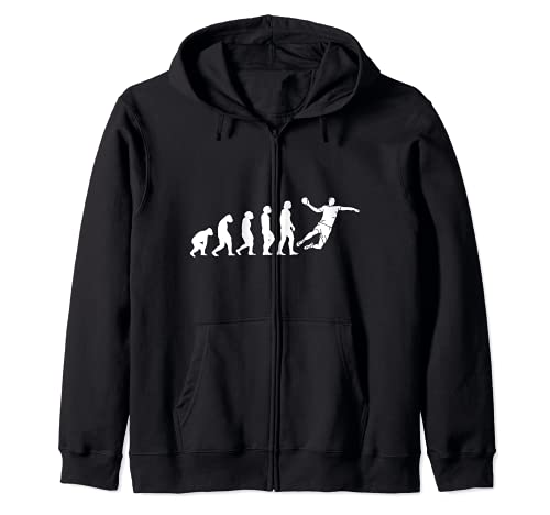 Evolution Handballers Handball Handballplayer Handball Zip Hoodie, Black