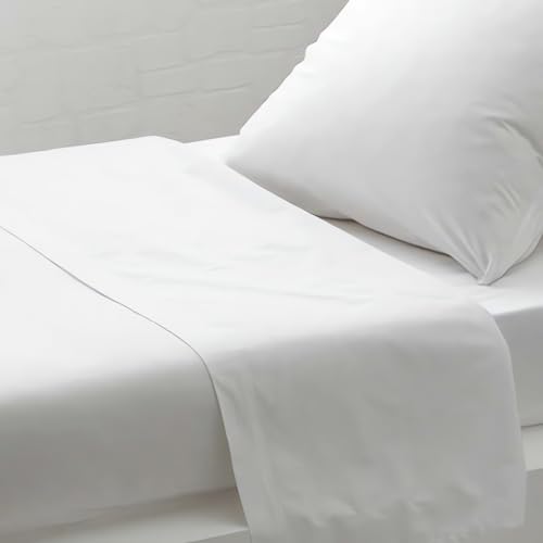 Soleil d'ocre, Drap Plat uni 240x290 cm ZZZ Blanc