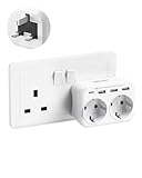 LENCENT Reiseadapter UK Deutschland Stecker, Typ G Netzadapter, Reisestecker mit 1 USB-C&3 USB-A Ports, Adapter Deutschland auf UK für England, Großbritannien, Schottland, Irland, Malediven Steckdosen