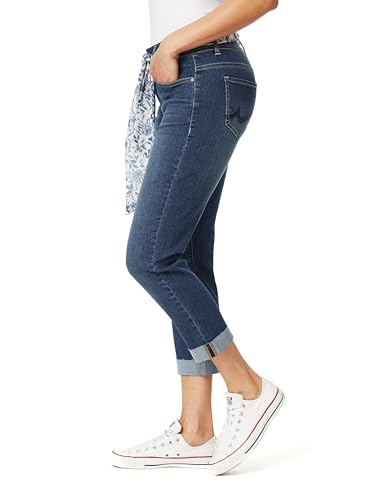 Angels Forever Young Women's Everflex Curvy Convertible 27.5" Inseam Mid-Rise Belted Skinny Jeans3