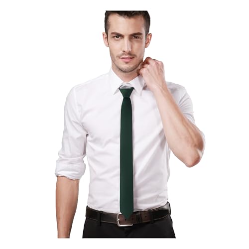 Image of Landisun Black Tie Men Women Solid Skinny Ties Slim Ties Satin Tie