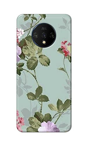 Image of Printed Hard Back Cover Case for OnePlus 7T Back Cover (Floral Painting) -702