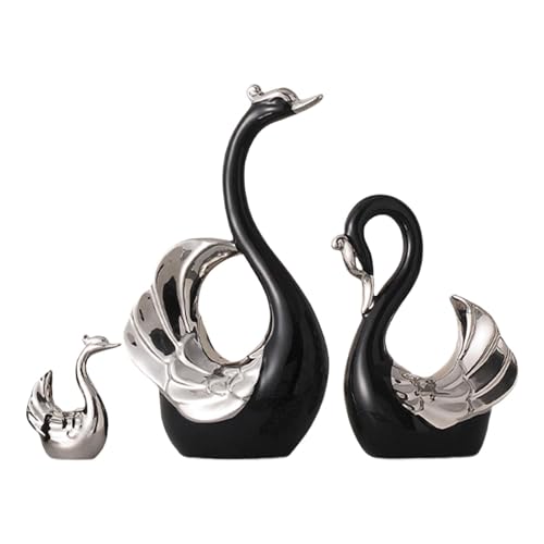Ornement de table créatif en céramique blanche, statuettes de cygnes de haute qualité