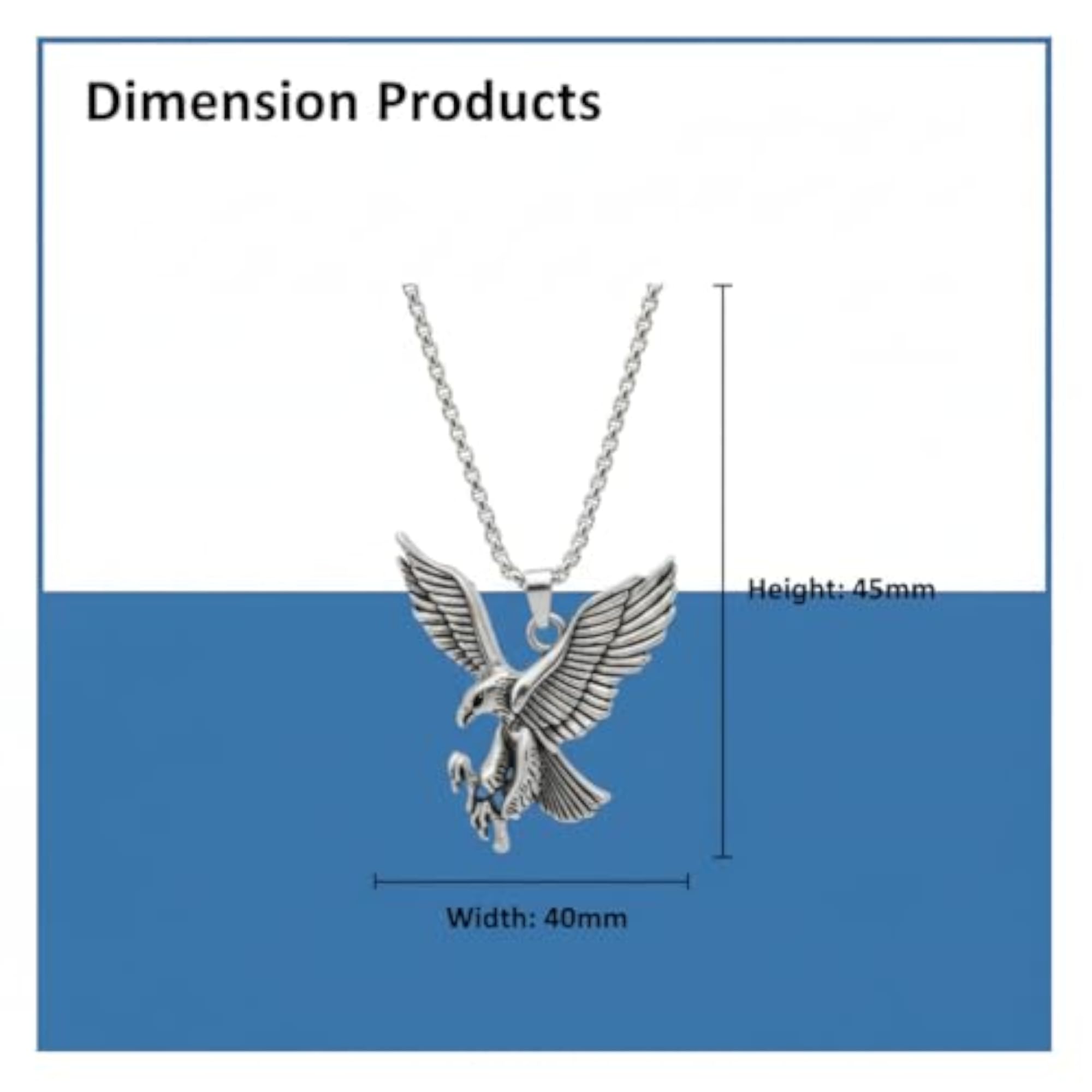 Eagle Pendant Necklace with Oval Stone Accent