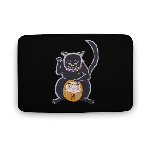 フロアマット バスマット 除災招福 日本の猫妖怪 足ふきマット お風呂マット 玄関マット 洗面所 玄関 浴室 家庭用 滑り止め サンゴフリース
