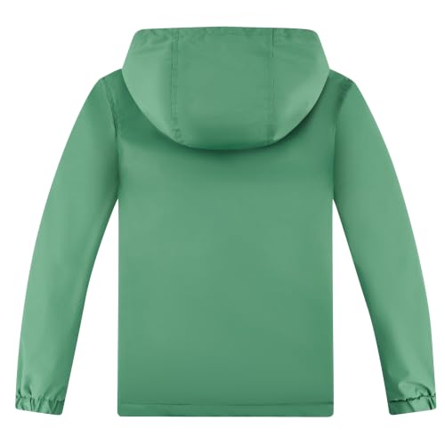 Image of Boys Girls Rain Jackets Waterproof Hooded Fleece Raincoats Lightweight Windbreakers for Kids