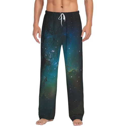 Pantalon de pyjama vert galaxie homme léger contre la chaleur