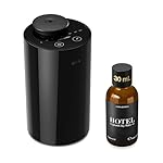 Airversa Waterless Essential Oil Diffuser Starter Kit with 30mL Hotel Fragrance Oil Inspired by Ritz-C., Battery Operated Car Diffuser, Portable Aroma Nebulizer for Home Car Office, AN6Kit-2, Black
