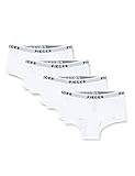 PIECES Damen Pclogo Lady 4 Pack Solid Noos Bc Boxershorts, Bright White, M EU