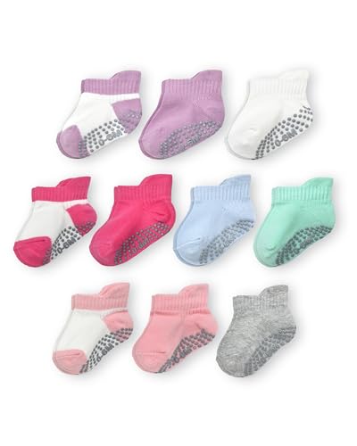 Image of Fruit of the Loom Cotton Grip Socks for Baby and Toddler