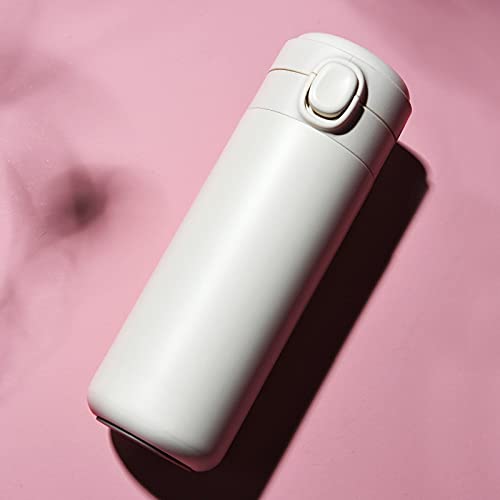 Thermosbecher Mode 420ml Edelstahl Isolierte Tasse Kaffee Tee Thermos Becher Thermalwasserflasche ThermoCup Reisen Getränk Flasche Becher Isolierbecher (Capacity : 420ML, Color : White) Cover