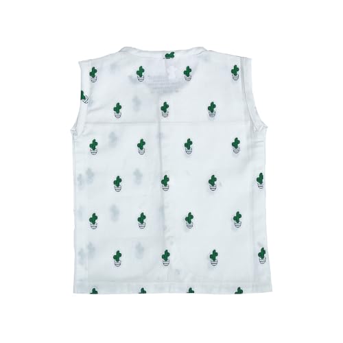 Image of 100% Cotton Printed Front Open Jabla | Green,White Jhabla | for Newborn & Infants | All Season wear Jabala Baby Products | Sleeveless Regular Fit Vest | Assorted Pack of 3| Size - 0-3 Months