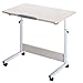 Produktbild QYT-mobiler Betttisch auf Rollen, Beistelltisch höhenverstellbar/breitenverstellbar, Tischplatte neigbar/klappbar, Bett-Beistelltisch für Krankenbett, Pflegebett, Laptoptisch,B