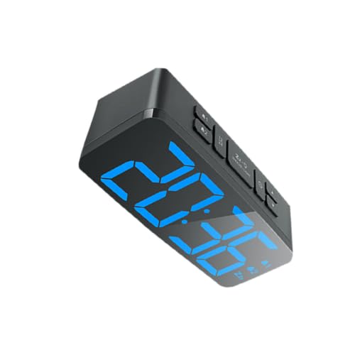 Réveil numérique noir au design moderne et unique avec affichage LED - 2