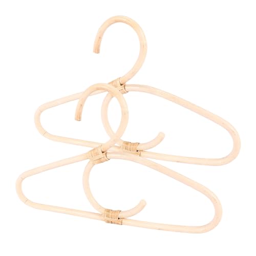 Lizusidtsy 2Pcs Rattan Clothes Hanger Nordic Style Kids Garments Organizer Rack Children Hanger Kids Room Decor Hangers for Clothes