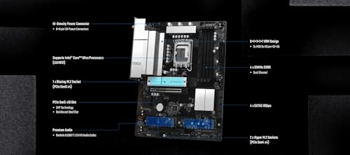 Image of ASRock B860 Rock WiFi 7 ATX Motherboard, Supports Intel Core Ultra Processors (Series 2, LGA1851), DDR5 8666+ (OC), PCIe 5.0, WiFi 7, 2.5G LAN, Dr.MOS