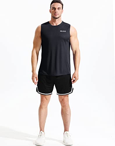Image of NELEUS Men's 3 Pack Dry Fit Athletic Muscle Tank Workout Gym Shirt