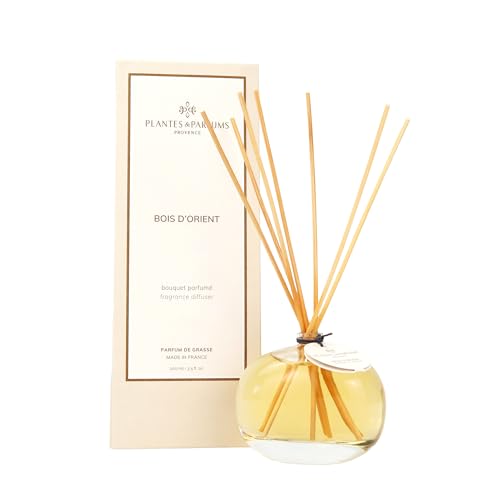 Bouquet Parfumé Bois d'Orient - 100ml - Diffuseur de Parfum d'Intérieur avec Tiges de Rotin - Fragrance Patchouli & Vanille - Fabriqué en Provence - Idée...