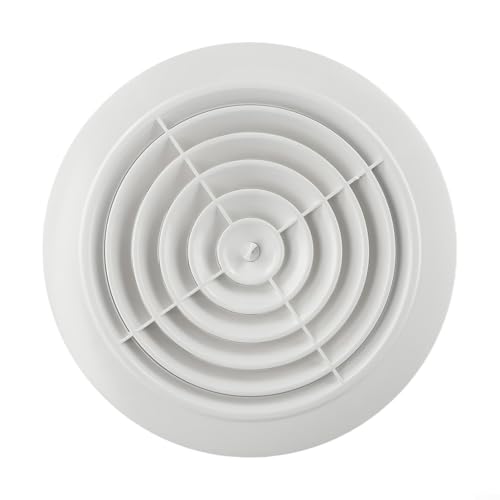 Griglia di ventilazione rotonda regolabile da parete in ABS per controllo del flusso d'aria, Valvola a Disco Regolabile per Soffitto, Rimovibile, Protezione Dagli Insetti Bianco, Bagno, Muro (200 mm)