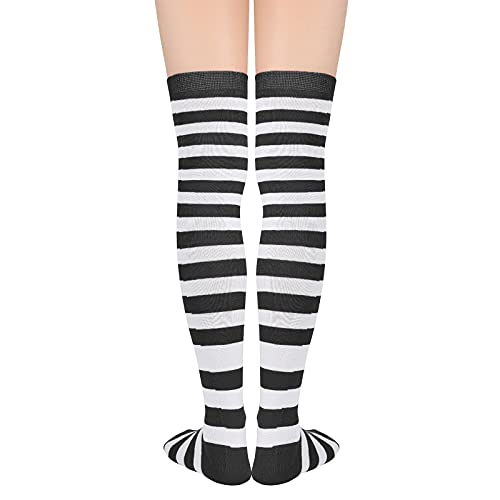 Image of American Trends Womens Rainbow Socks Striped Knee High Socks Thigh High Stockings Casual Tube Socks Costume Leg Warmers