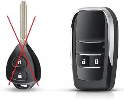 ABUNDANCE 2 Button flip Remote Shell Compatible for Toyota FORTUNER, INNOVA, ETIOS, ETIOS Liva , Camry, Corolla etc (Key Cutting Required)