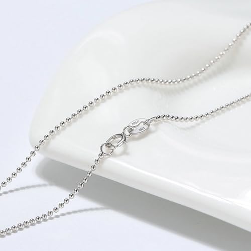 Collier chaîne argent femme maille boule 1.2mm bijou chic discret - 4