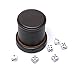 RERIVER PU Leather Dice Cup with Lid, Dark Chocolate Leatherette and Dark Brown Felt-Lined Quiet Dice Shaker Cup, Including 6 Black Dot Dice for Liars Dice/ Farkle/ Yahtzee Games, 1 Pack